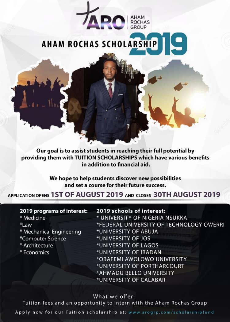 Cover Image for Aham Rochas Scholarship 2019 (for Nigerian Undergraduate Students)
